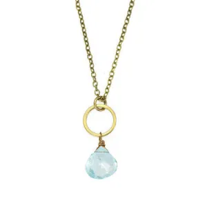 Edgy Petal - Necklace - Blue Topaz Circle #BTZ-21