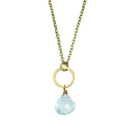Edgy Petal - Necklace - Blue Topaz Circle #BTZ-21