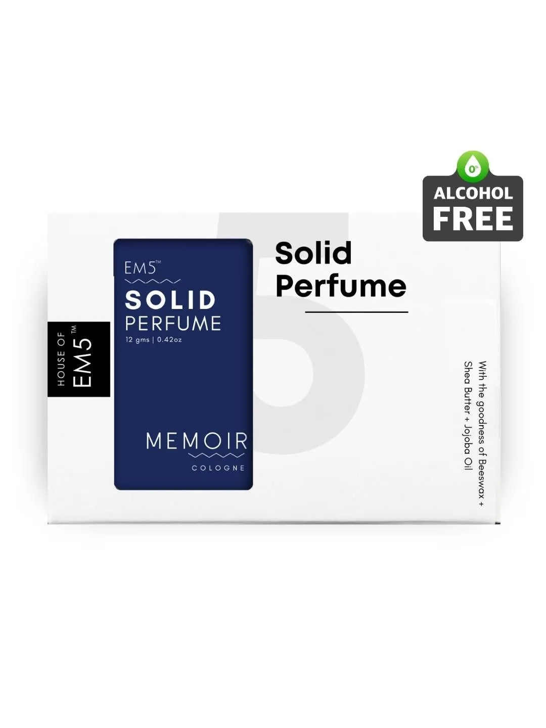 EM5™ Memoir | Solid Perfume for Men & Women | Alcohol Free Strong lasting fragrance | Fresh Citrus Woody | Goodness of Beeswax   Shea Butter