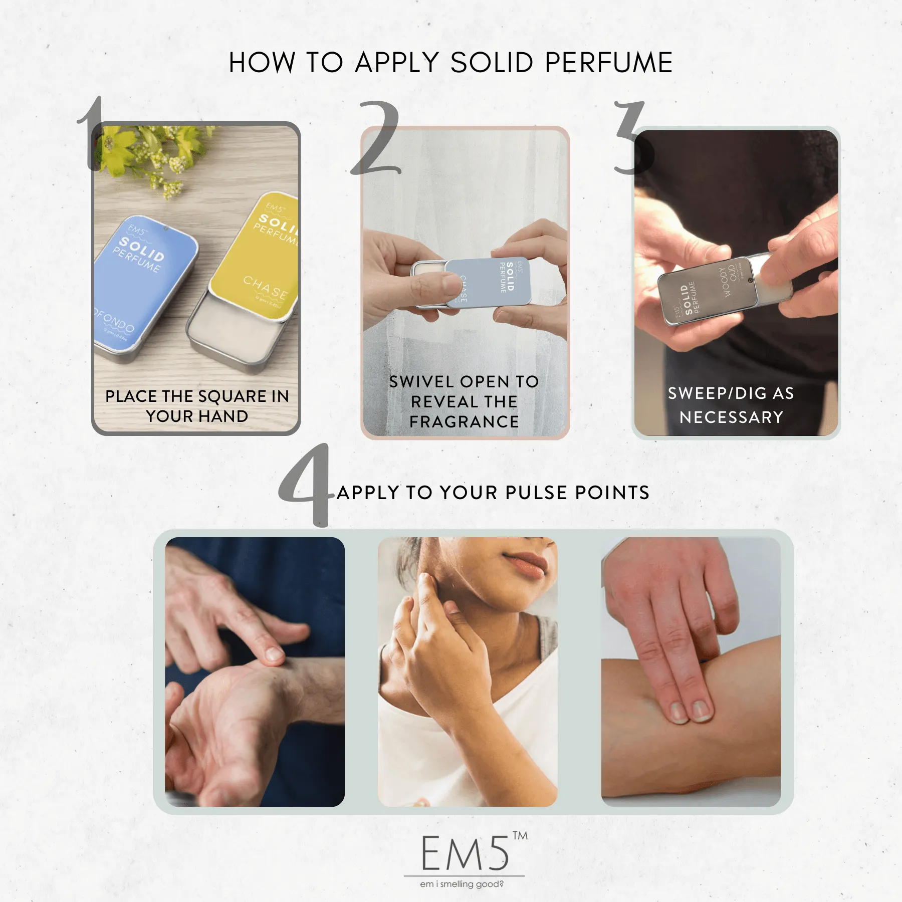EM5™ Memoir | Solid Perfume for Men & Women | Alcohol Free Strong lasting fragrance | Fresh Citrus Woody | Goodness of Beeswax   Shea Butter