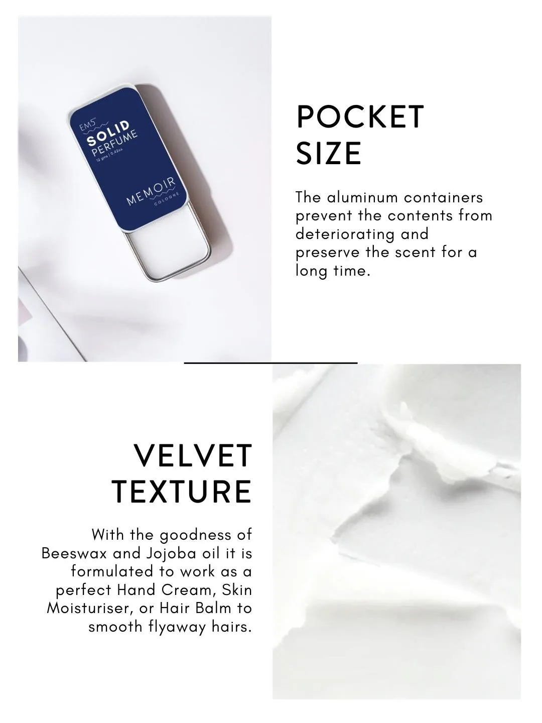 EM5™ Memoir | Solid Perfume for Men & Women | Alcohol Free Strong lasting fragrance | Fresh Citrus Woody | Goodness of Beeswax   Shea Butter