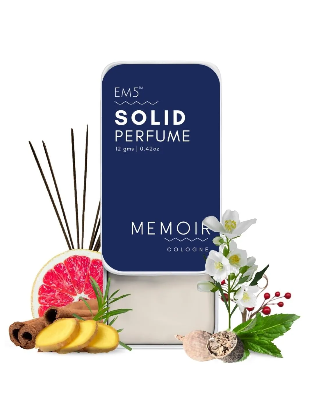 EM5™ Memoir | Solid Perfume for Men & Women | Alcohol Free Strong lasting fragrance | Fresh Citrus Woody | Goodness of Beeswax   Shea Butter