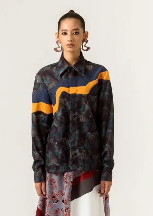 Ennui print shoulder detailed shirt