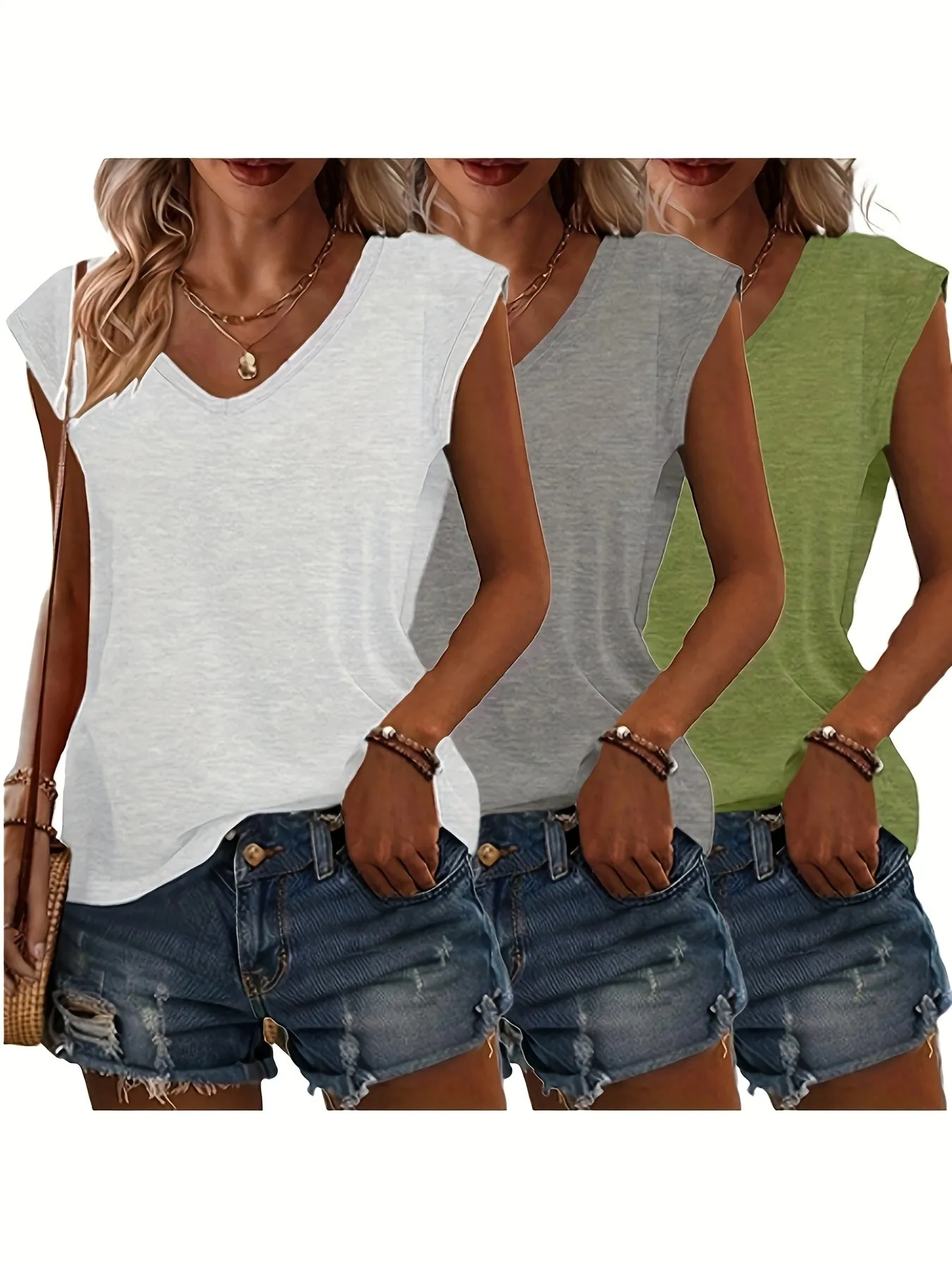 Essential V-Neck Tee (3-Pack Set)