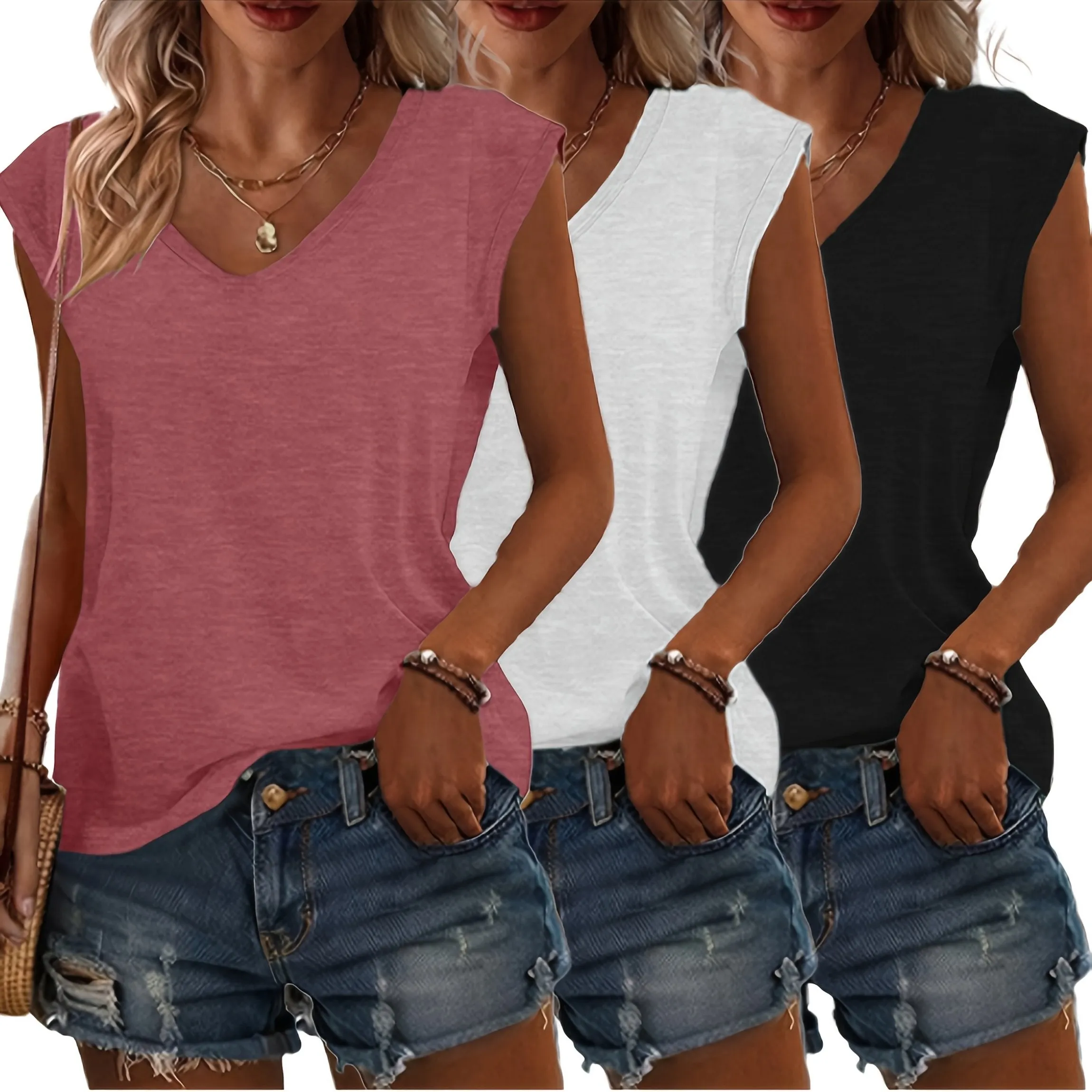 Essential V-Neck Tee (3-Pack Set)