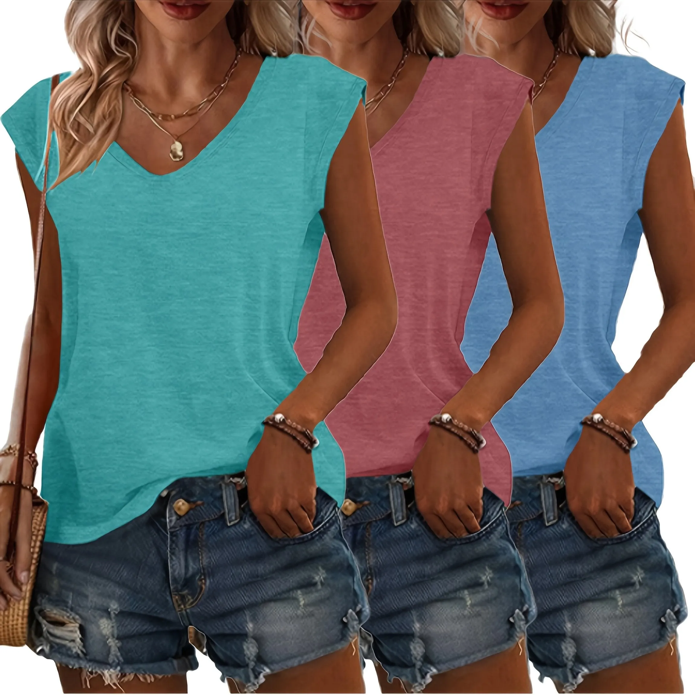 Essential V-Neck Tee (3-Pack Set)