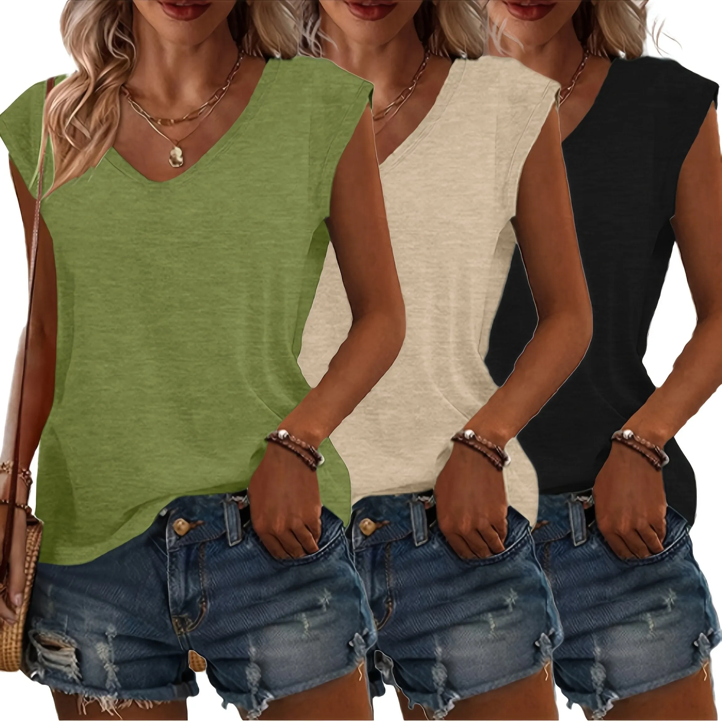 Essential V-Neck Tee (3-Pack Set)