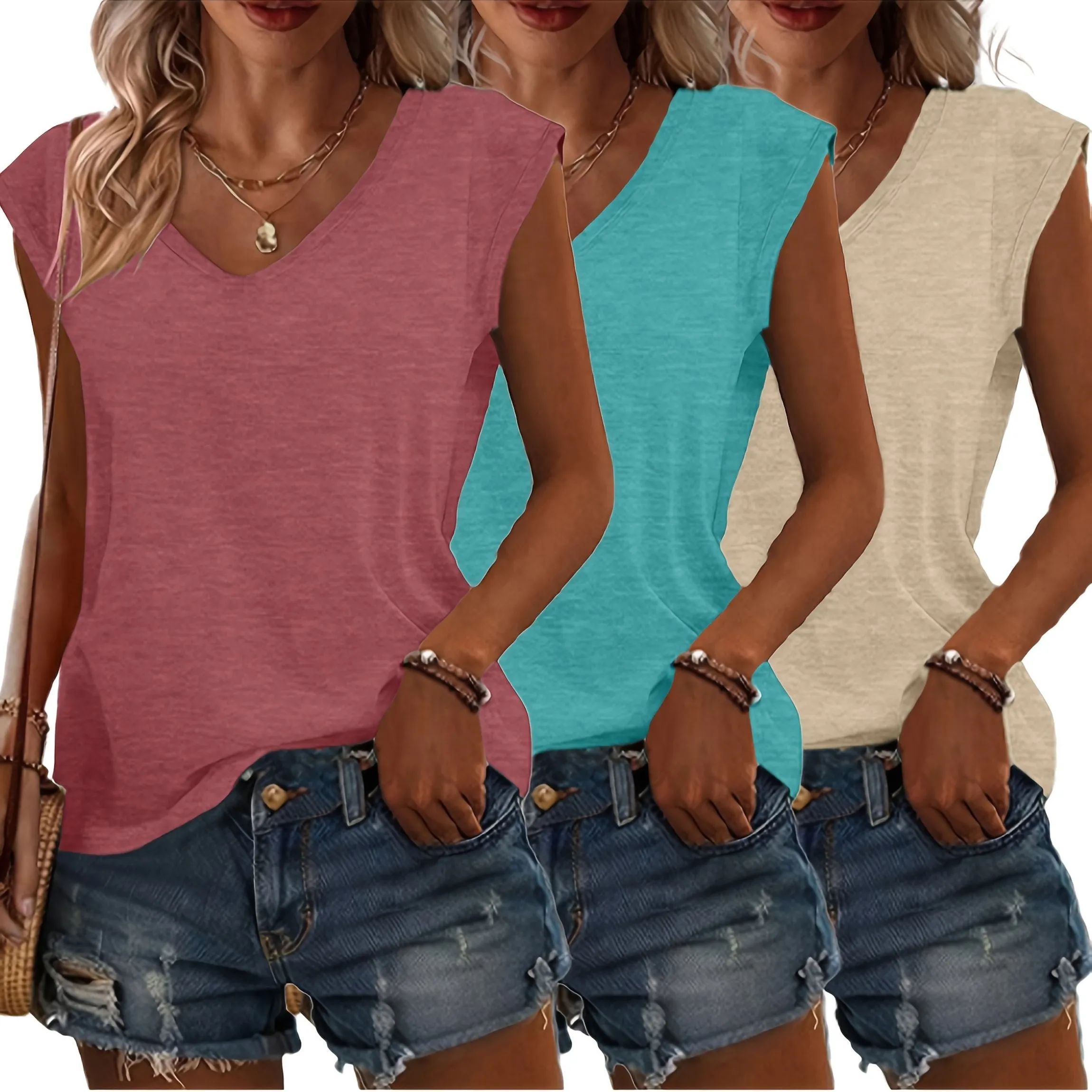 Essential V-Neck Tee (3-Pack Set)