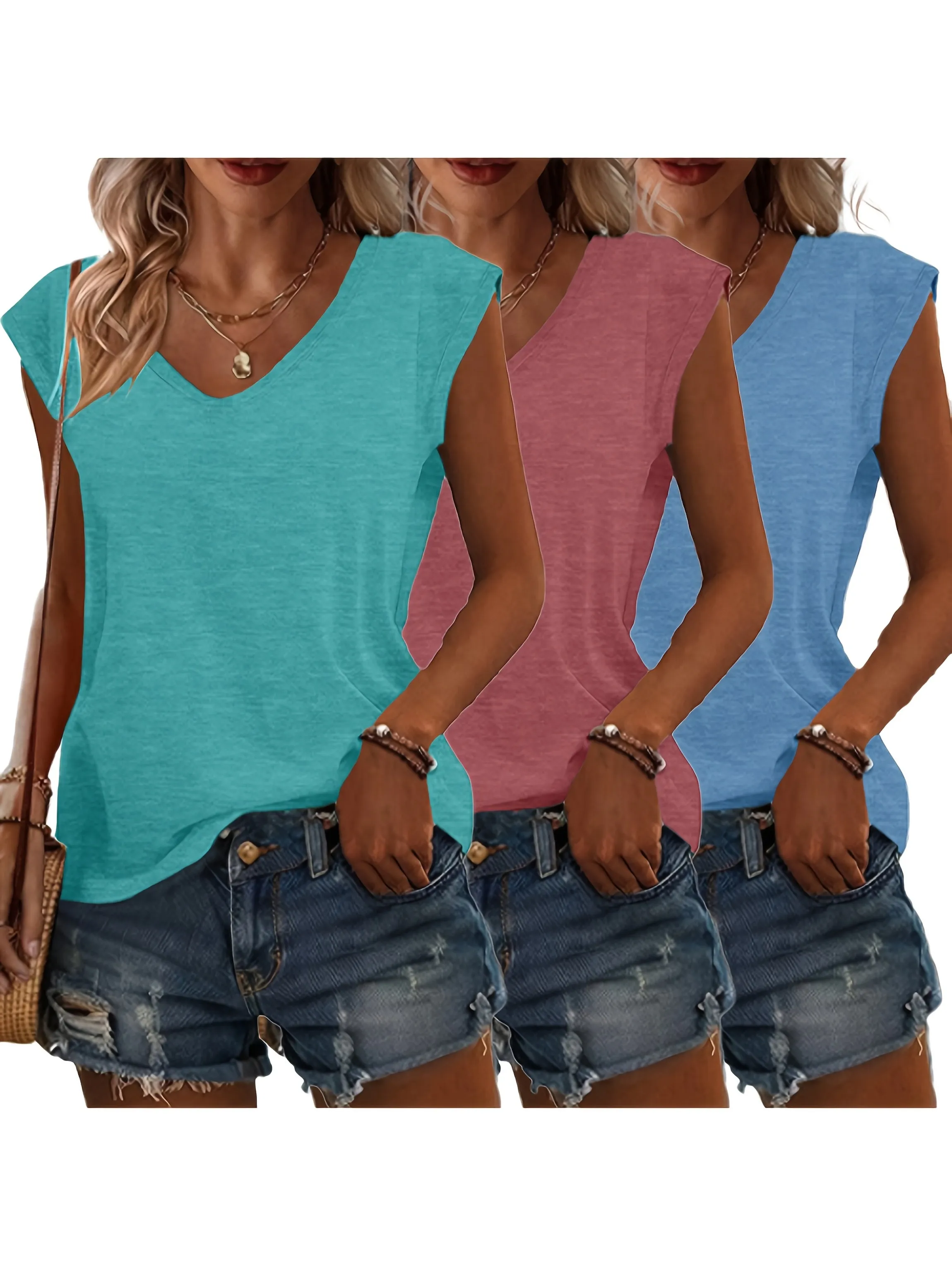 Essential V-Neck Tee (3-Pack Set)