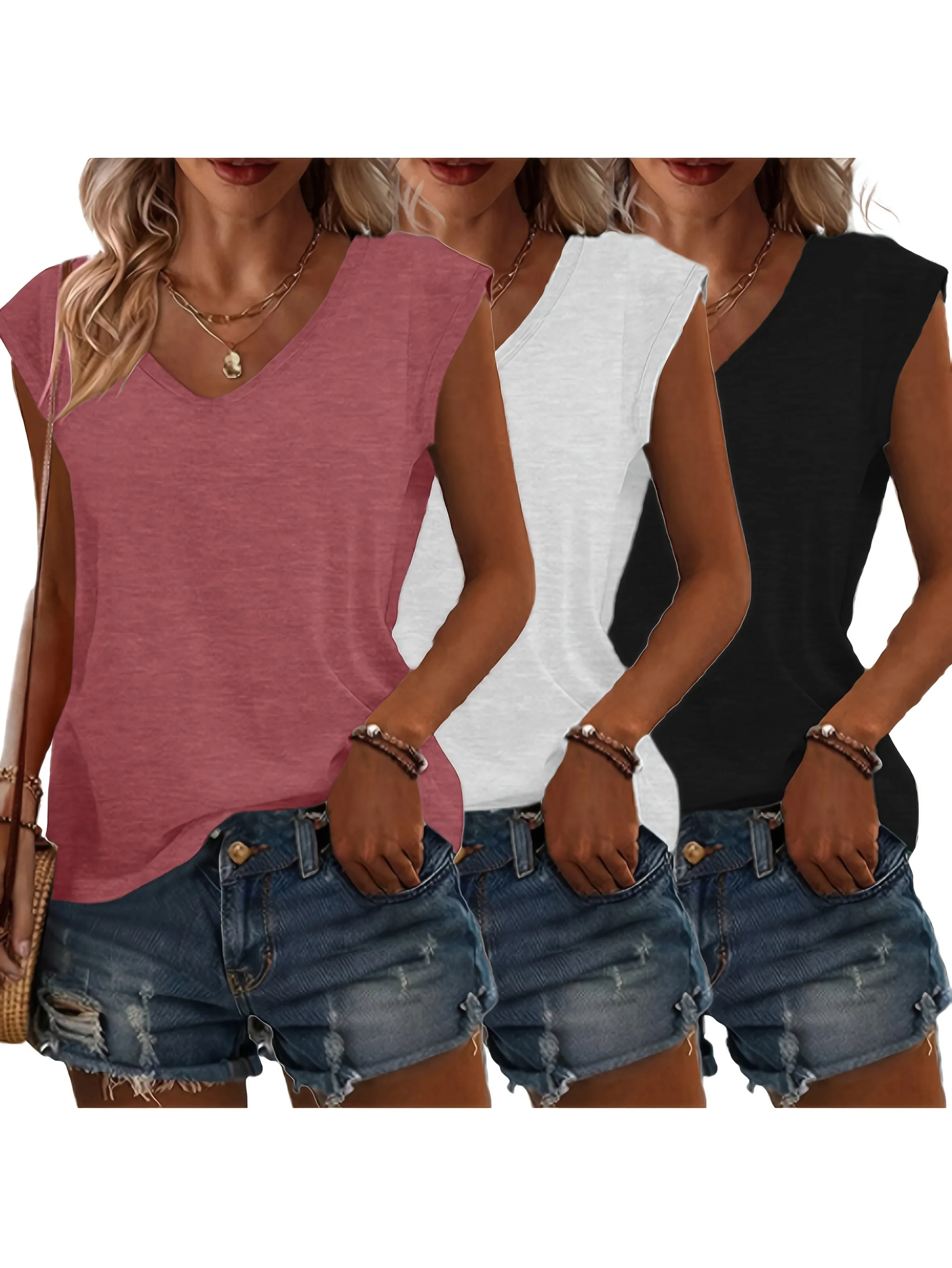 Essential V-Neck Tee (3-Pack Set)