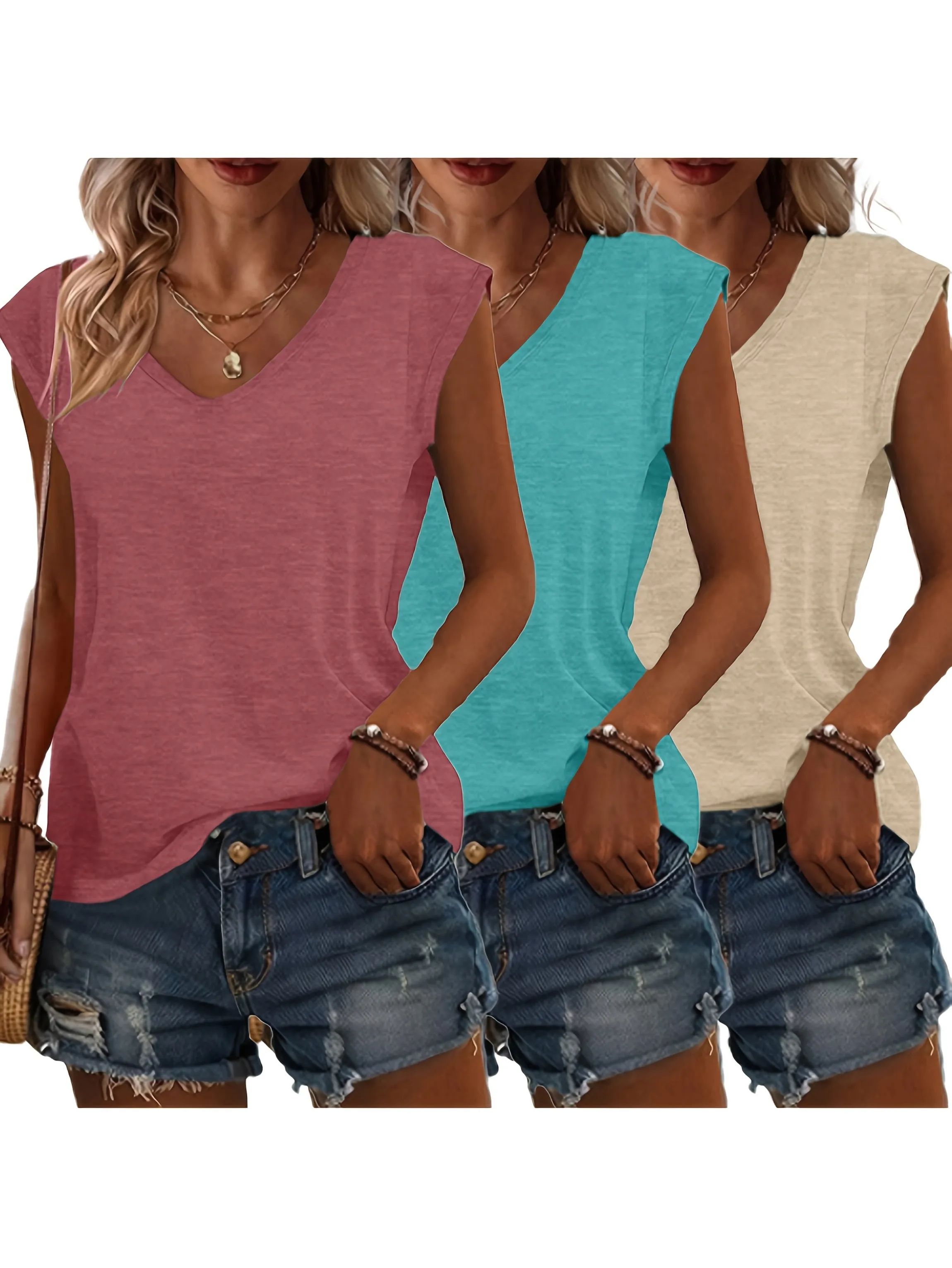 Essential V-Neck Tee (3-Pack Set)