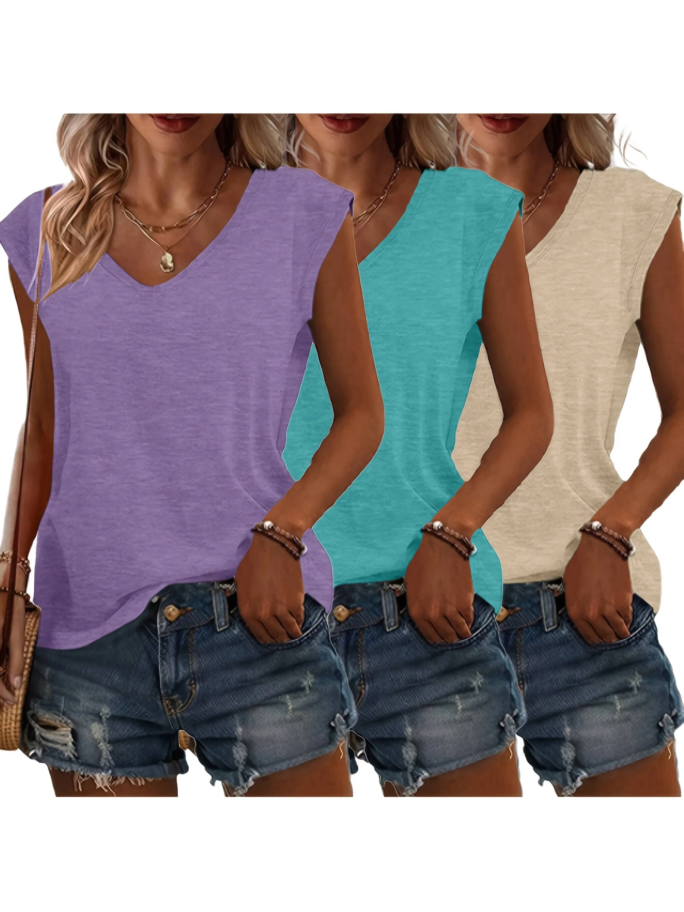 Essential V-Neck Tee (3-Pack Set)