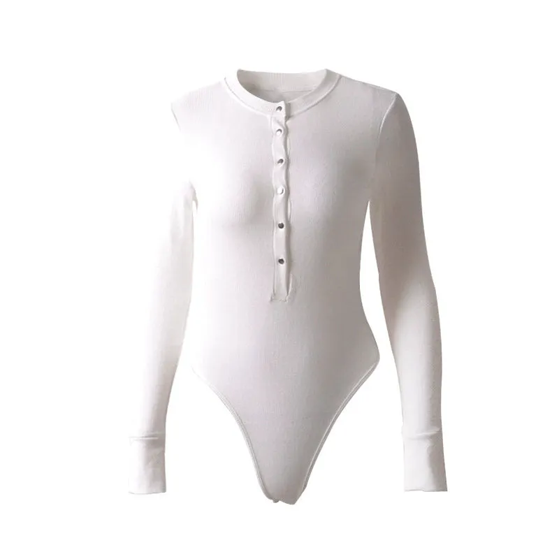 European and American Tight Breasted Bodysuit Long Sleeve Base - Tight Breasted Bodysuit Long Sleeve