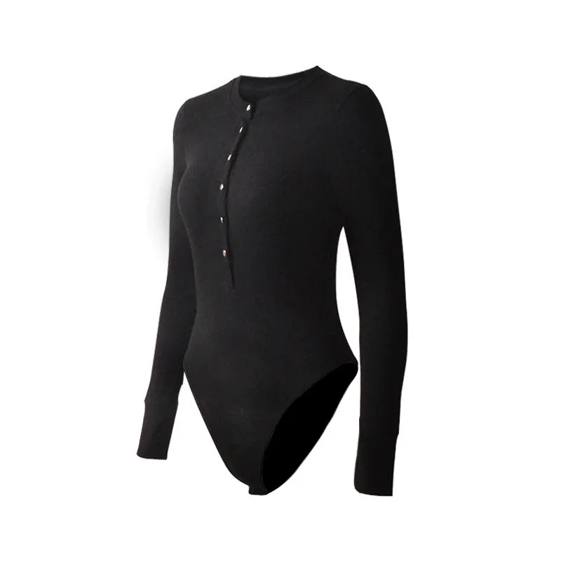 European and American Tight Breasted Bodysuit Long Sleeve Base - Tight Breasted Bodysuit Long Sleeve