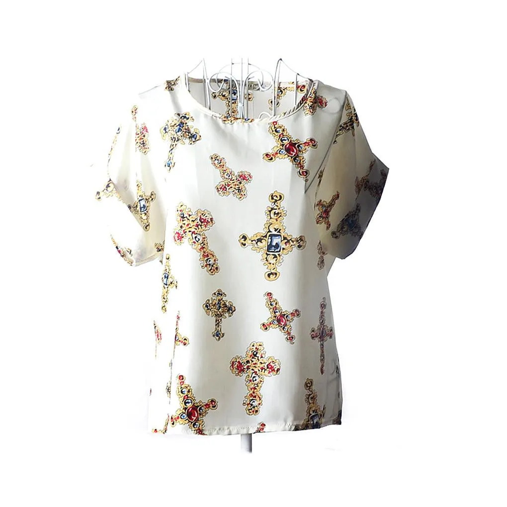 explosion models Chiffon T Shirts Tops Loose Ladies T-shirts Striped