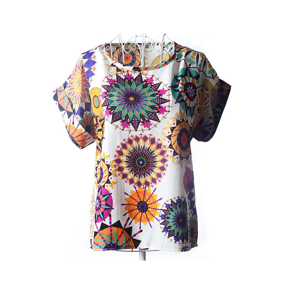 explosion models Chiffon T Shirts Tops Loose Ladies T-shirts Striped