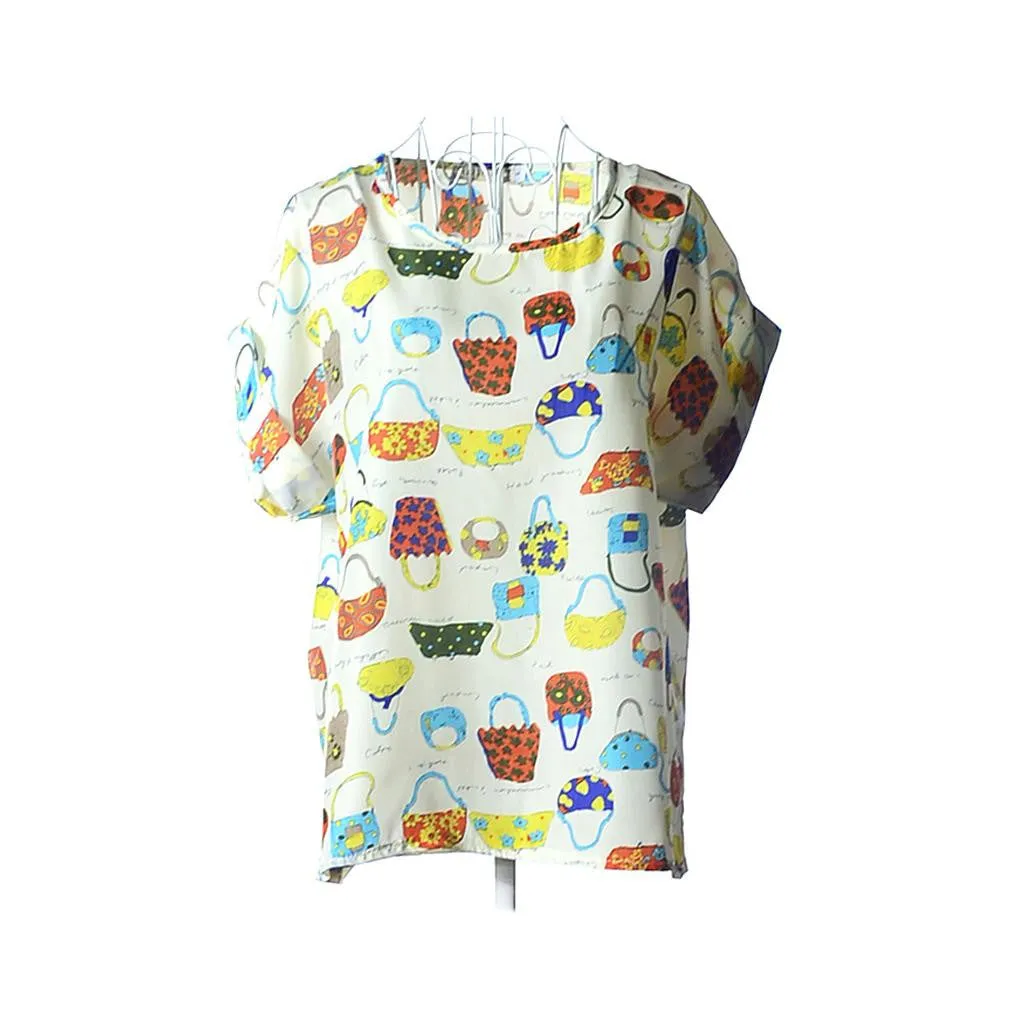 explosion models Chiffon T Shirts Tops Loose Ladies T-shirts Striped