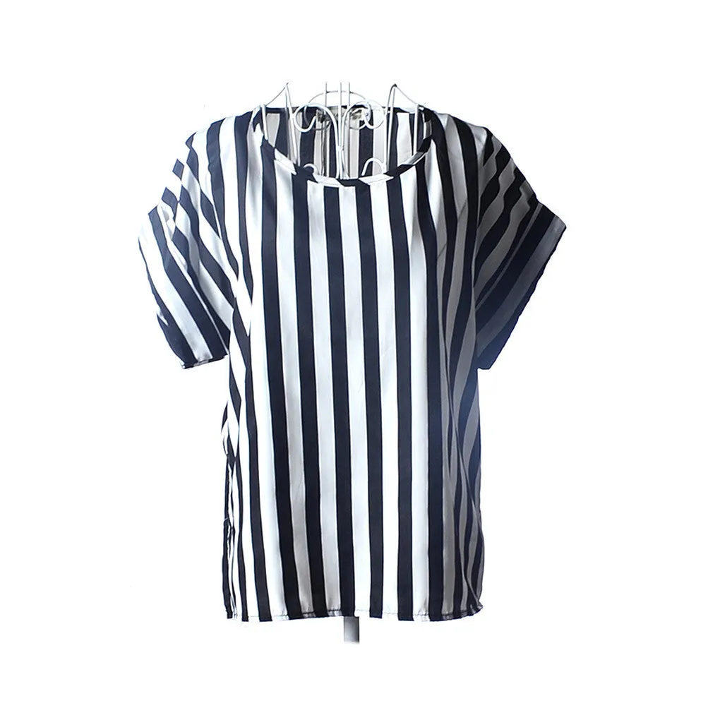 explosion models Chiffon T Shirts Tops Loose Ladies T-shirts Striped