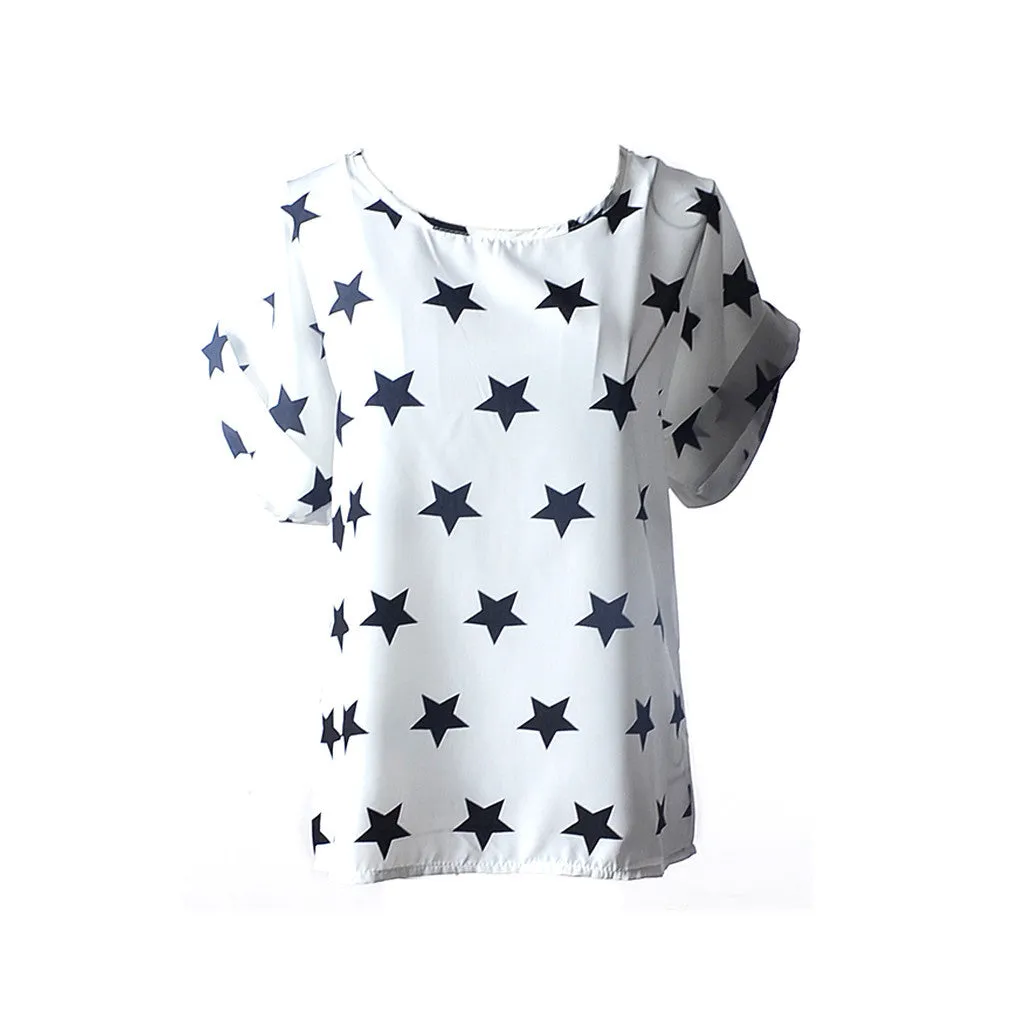 explosion models Chiffon T Shirts Tops Loose Ladies T-shirts Striped