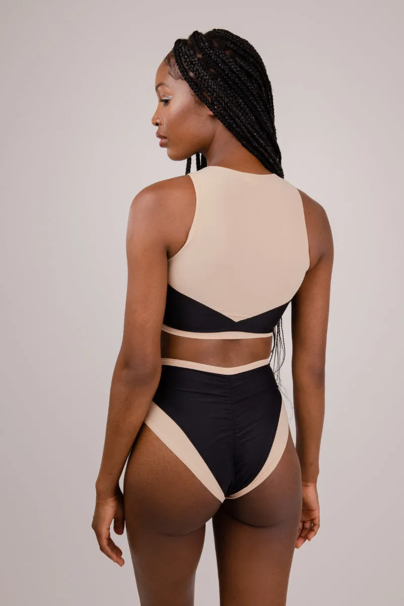 FANNA Shark Top - Black/Beige