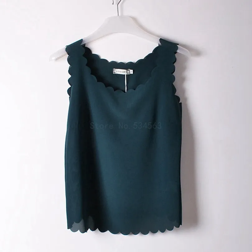 Fashion wave Neck Plus Size Chiffon Shirt For Women'S Blouse Tops Office Shirts Blouses Clothes