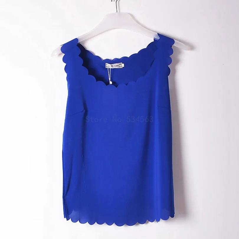 Fashion wave Neck Plus Size Chiffon Shirt For Women'S Blouse Tops Office Shirts Blouses Clothes