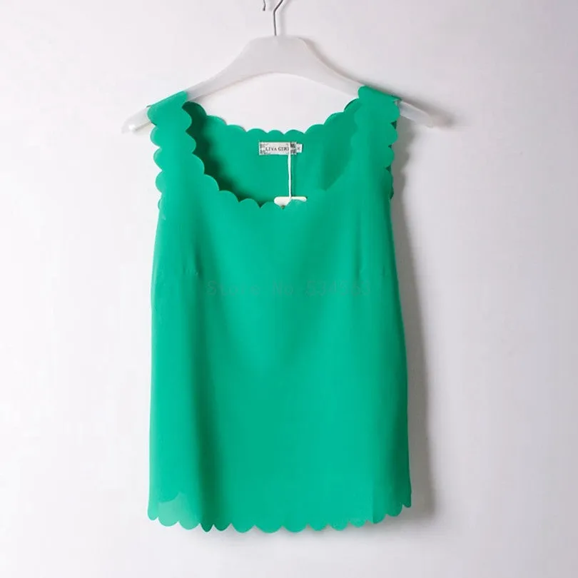 Fashion wave Neck Plus Size Chiffon Shirt For Women'S Blouse Tops Office Shirts Blouses Clothes