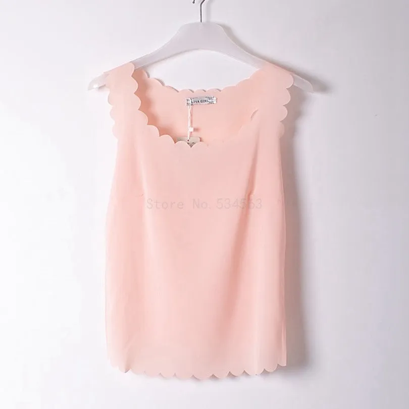 Fashion wave Neck Plus Size Chiffon Shirt For Women'S Blouse Tops Office Shirts Blouses Clothes