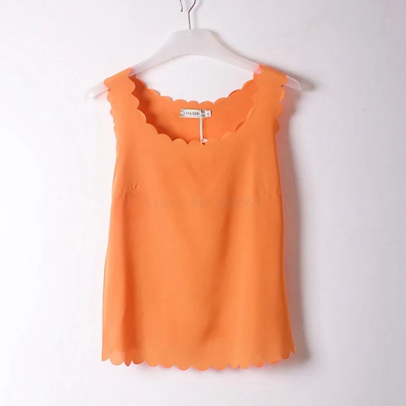 Fashion wave Neck Plus Size Chiffon Shirt For Women'S Blouse Tops Office Shirts Blouses Clothes