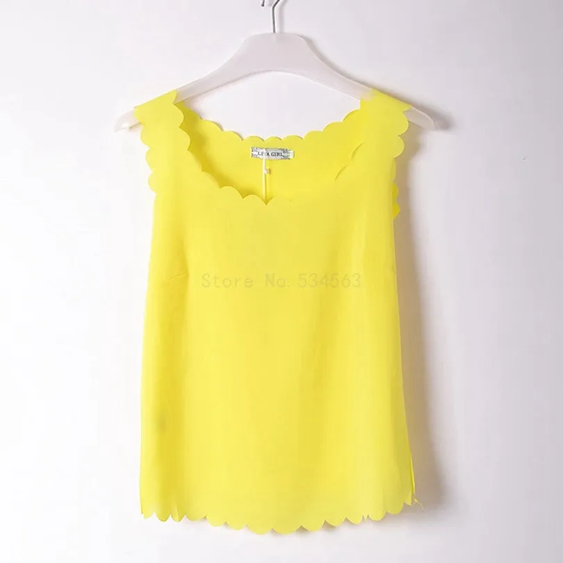 Fashion wave Neck Plus Size Chiffon Shirt For Women'S Blouse Tops Office Shirts Blouses Clothes