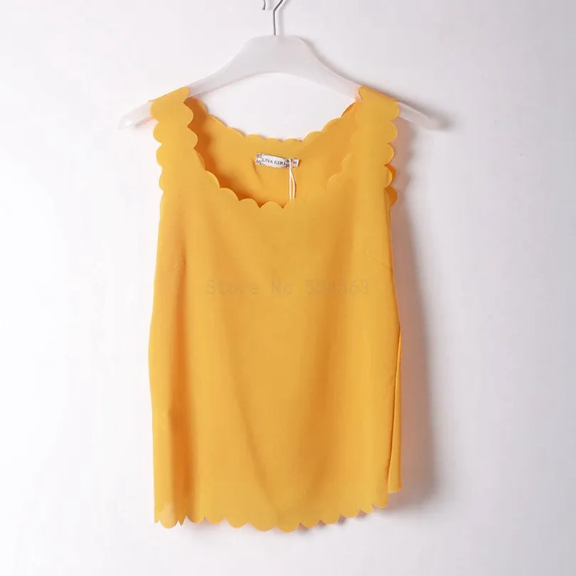 Fashion wave Neck Plus Size Chiffon Shirt For Women'S Blouse Tops Office Shirts Blouses Clothes