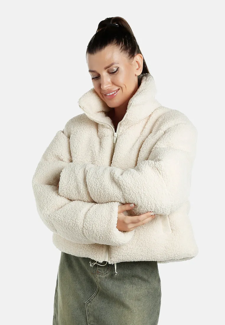 Faux Shearling Puffer Jacket By RUW