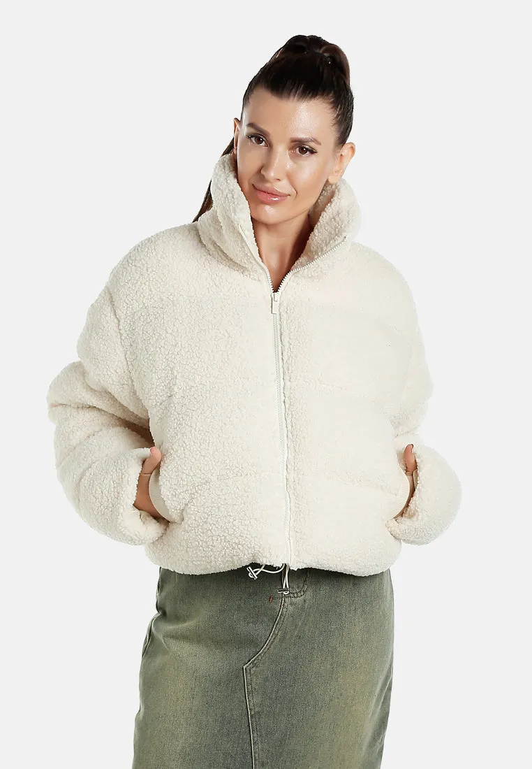 Faux Shearling Puffer Jacket By RUW
