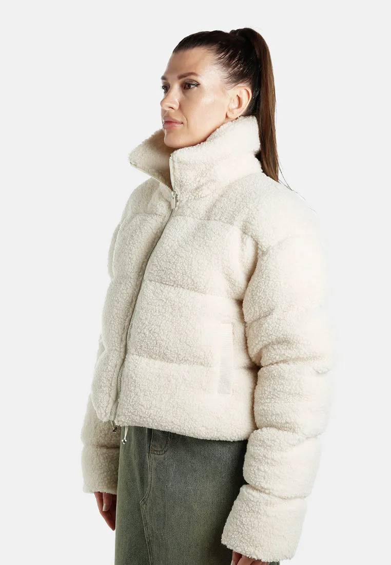 Faux Shearling Puffer Jacket By RUW