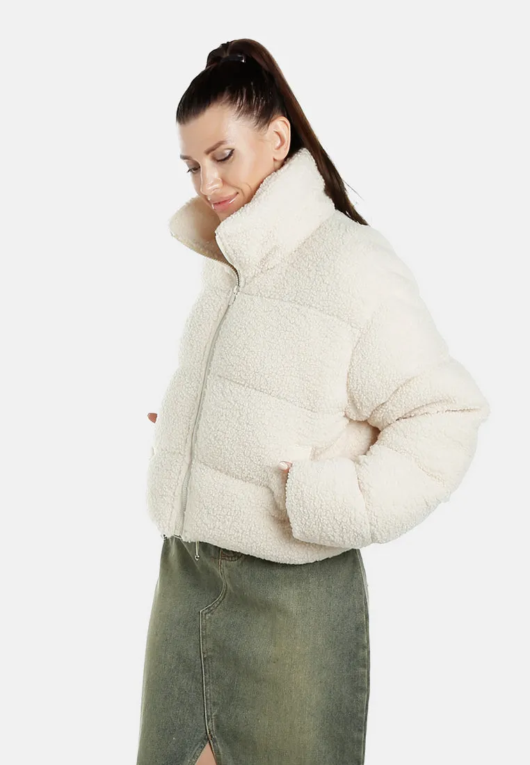 Faux Shearling Puffer Jacket By RUW