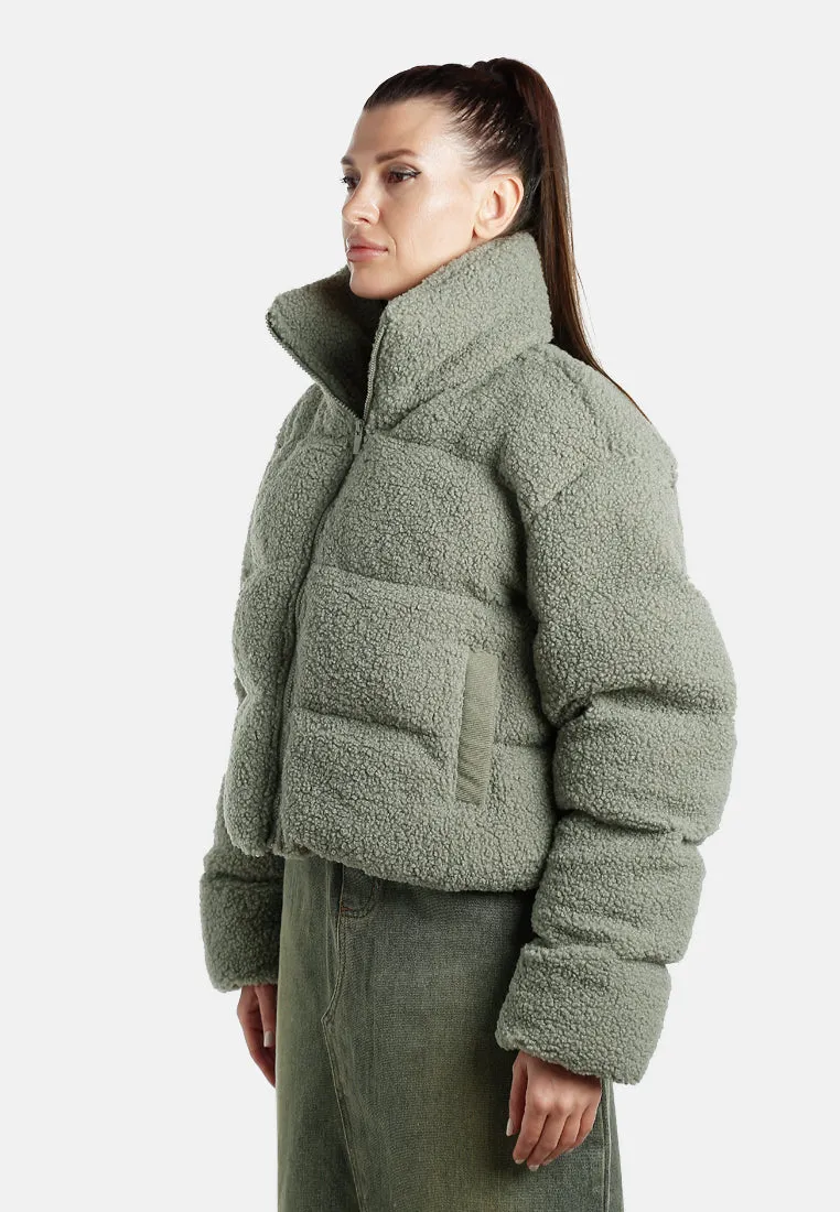 Faux Shearling Puffer Jacket By RUW