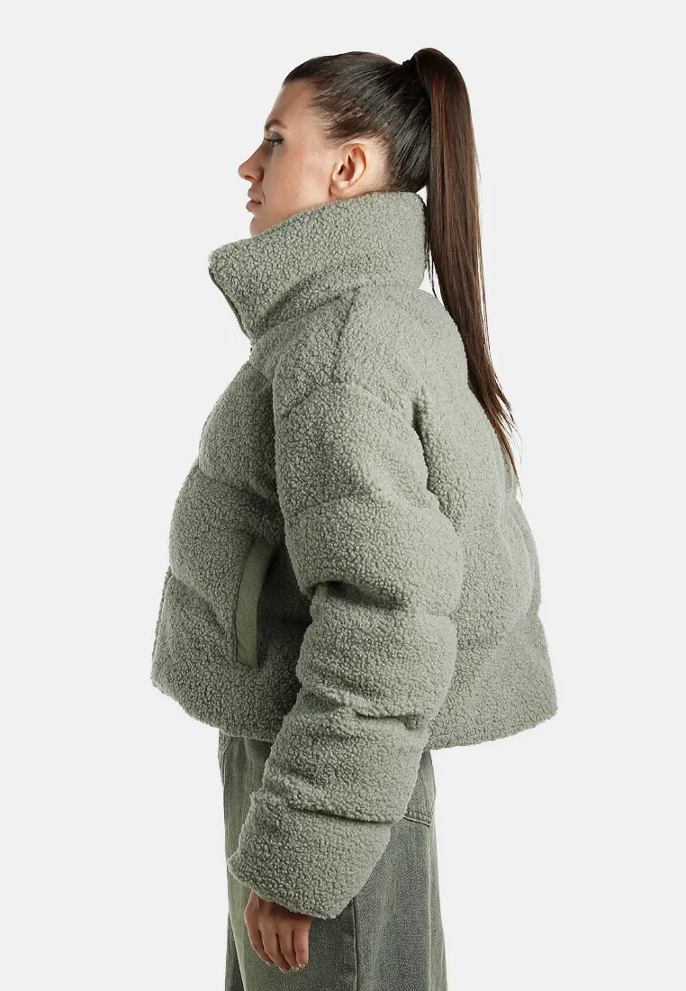 Faux Shearling Puffer Jacket By RUW