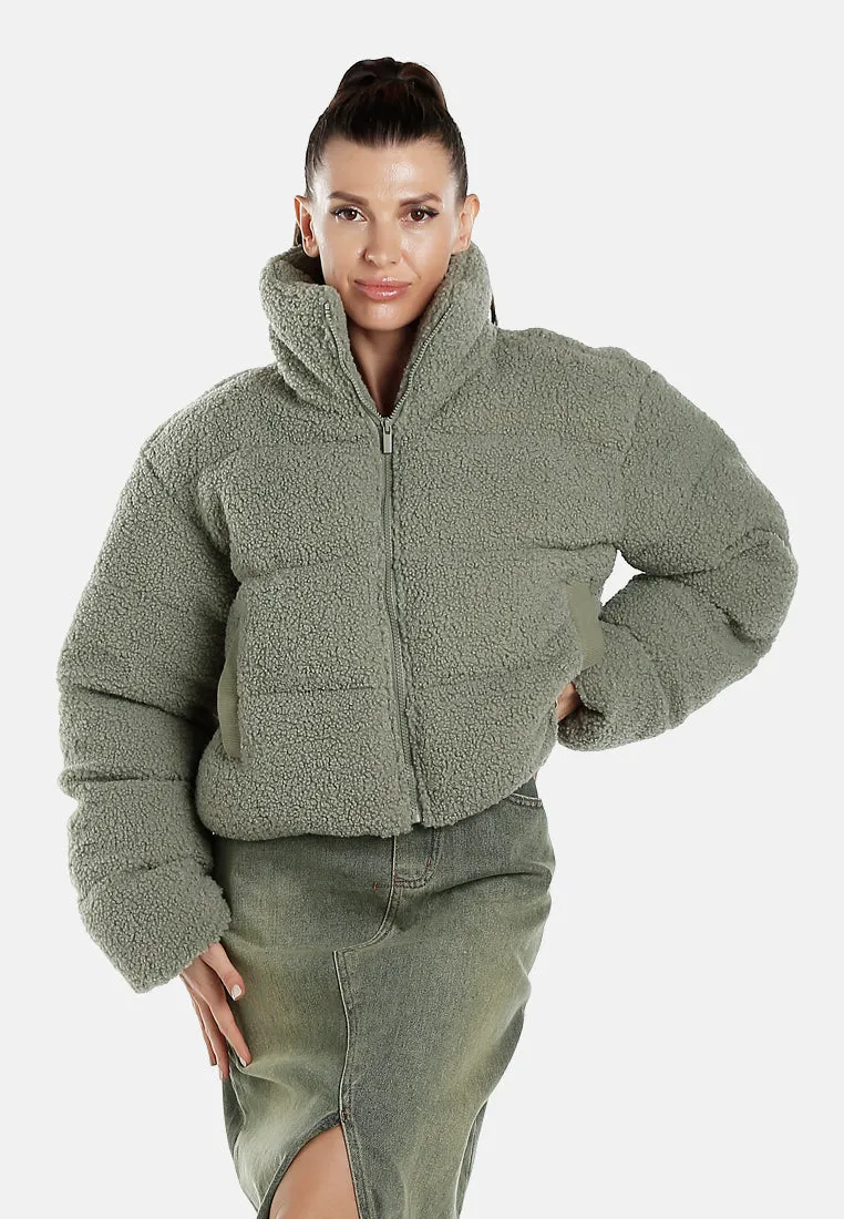 Faux Shearling Puffer Jacket By RUW