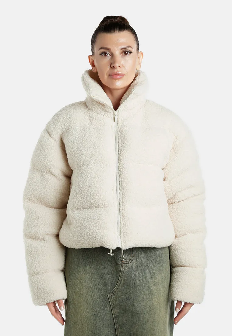 Faux Shearling Puffer Jacket By RUW