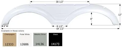 Fender Skirt for Gulf Stream-Tandem Axle, Black