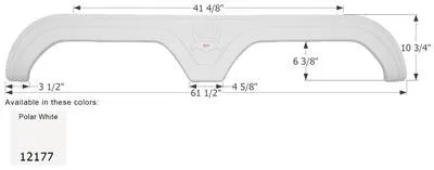 Fender Skirt for Thor-Tandem Axle, Polar White
