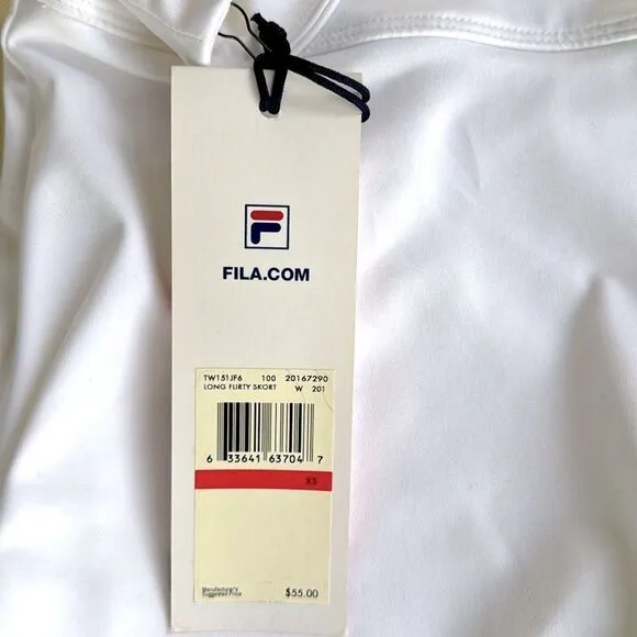 Fila Essentials Long Flirty Skirt White Size XS NWT