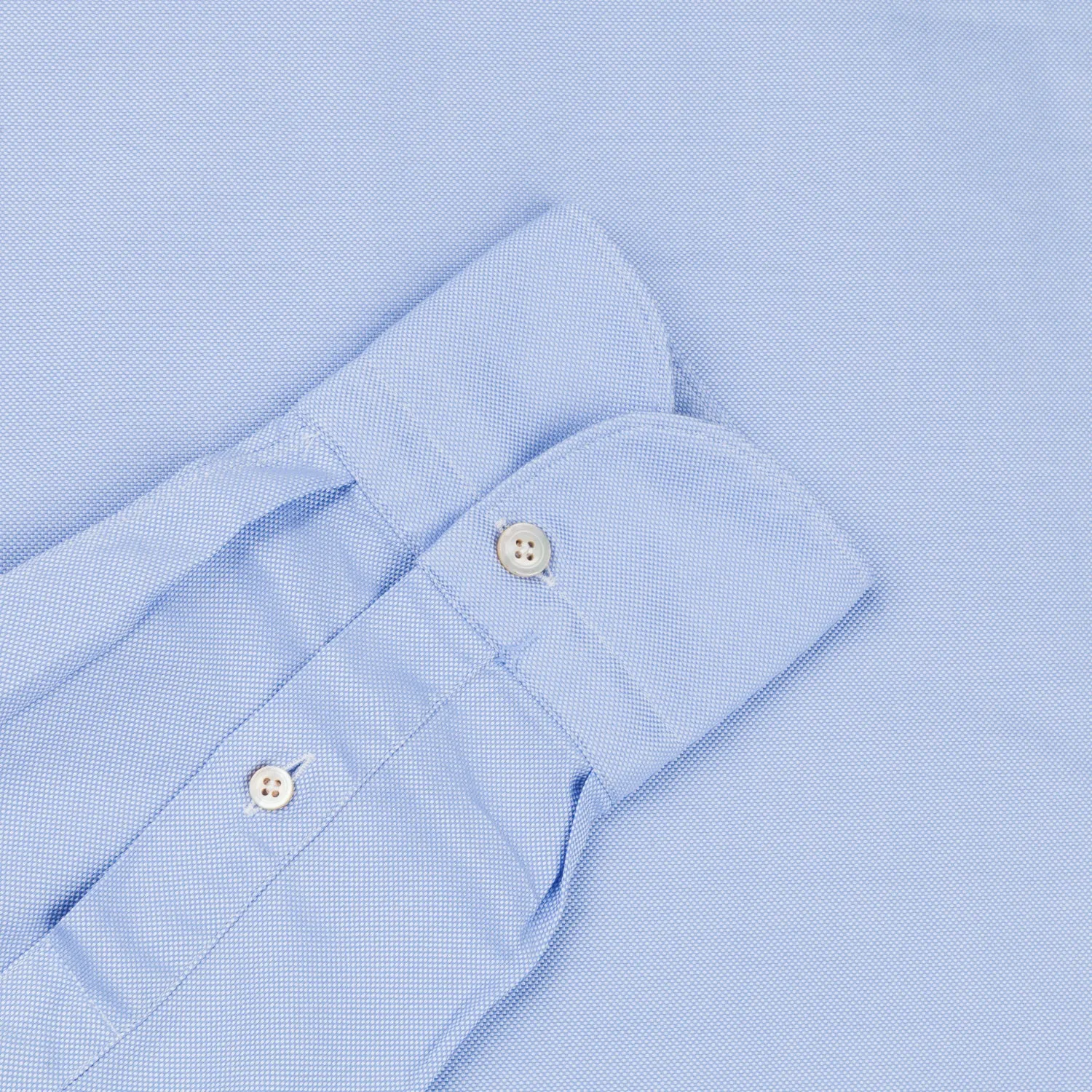 Finamore Gaeta Shirt Lucio Collar washed oxford Midblue