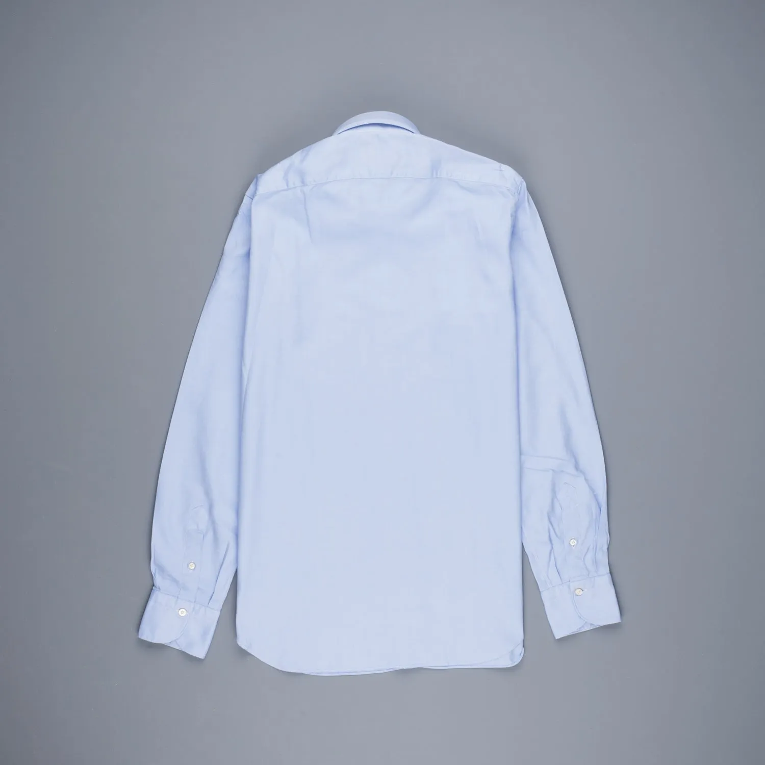 Finamore Gaeta Shirt Lucio Collar washed oxford Midblue