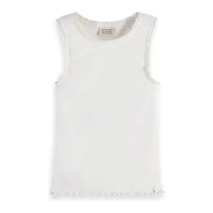 Fitted Ribbed Tank Top - Off White