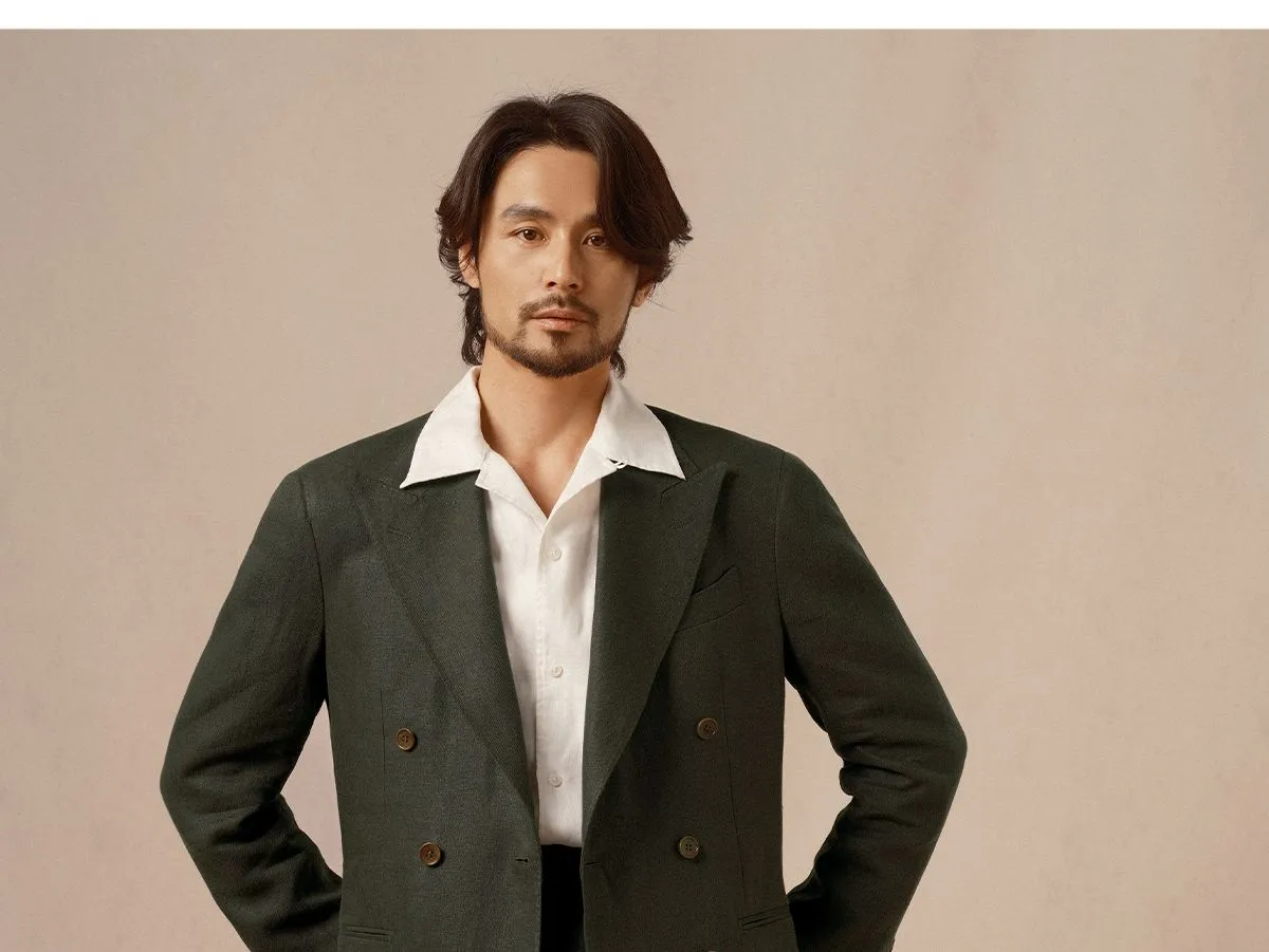 French Linen Double-Breasted Suit
