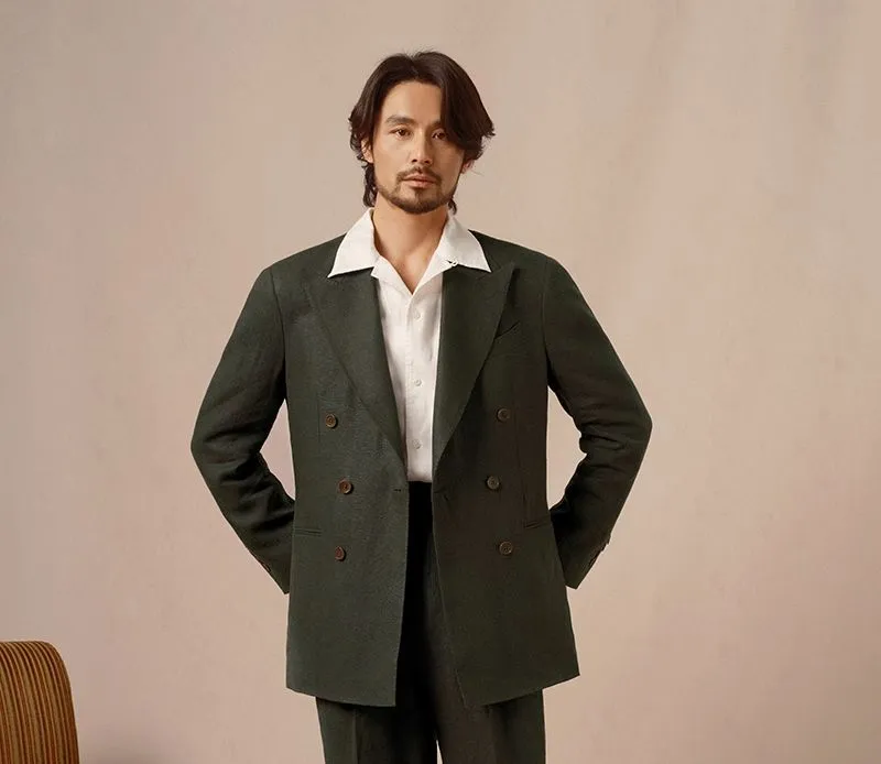 French Linen Double-Breasted Suit