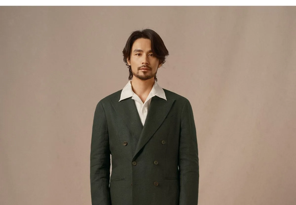 French Linen Double-Breasted Suit