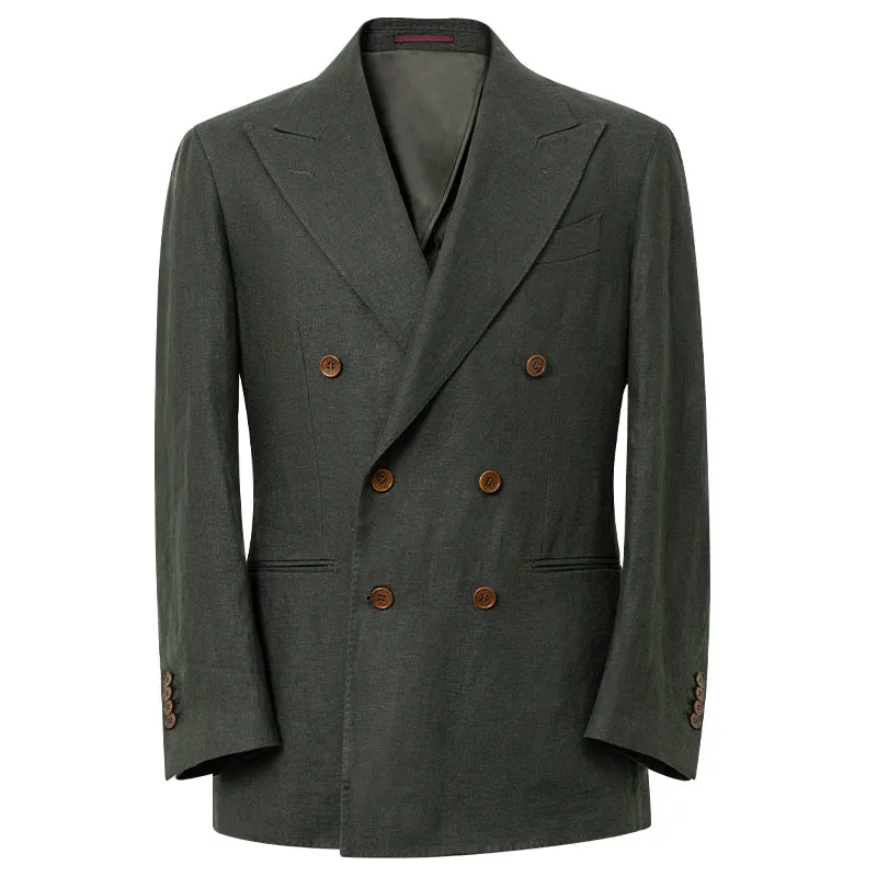 French Linen Double-Breasted Suit
