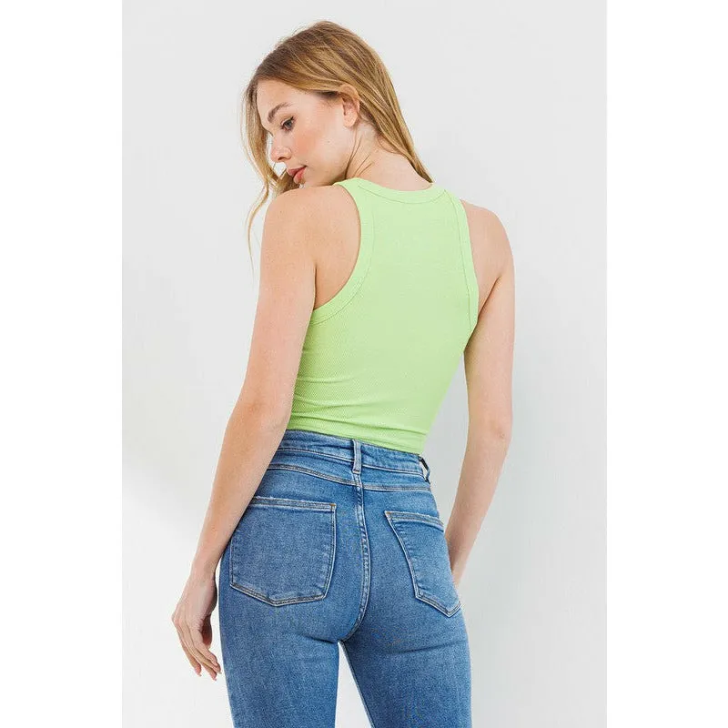 Fresh Limeade Sleeveless Crop Top - Lime